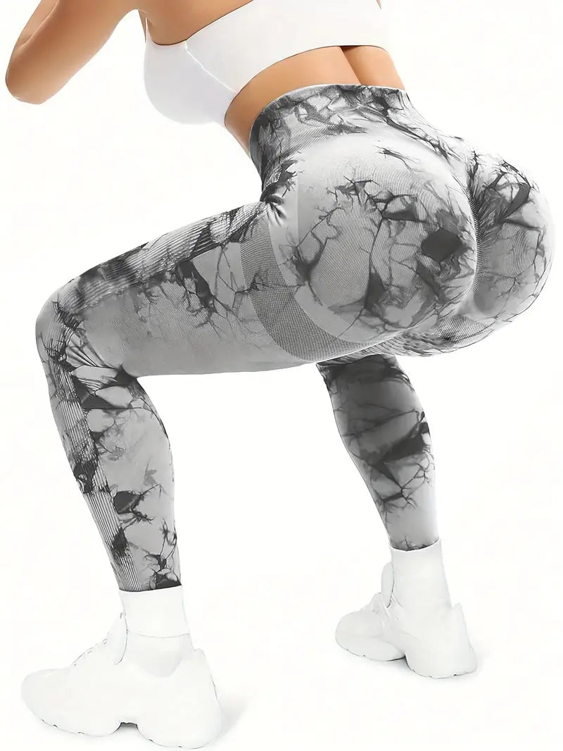 2-Pack Seamless Tie-Dye High Stretch Sports Yoga Leggings
